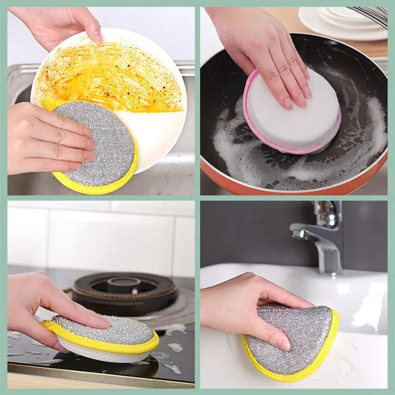 Reusable Double-Sided Dishwashing Sponges
