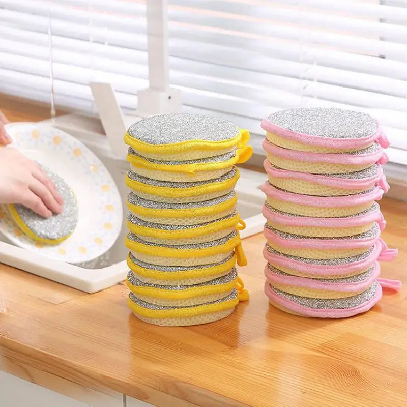 Reusable Double-Sided Dishwashing Sponges